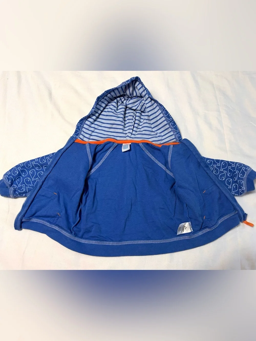Carter’s 12 Month (9-12 month) Blue Whale-Print Hooded Zip up Sweatshirt